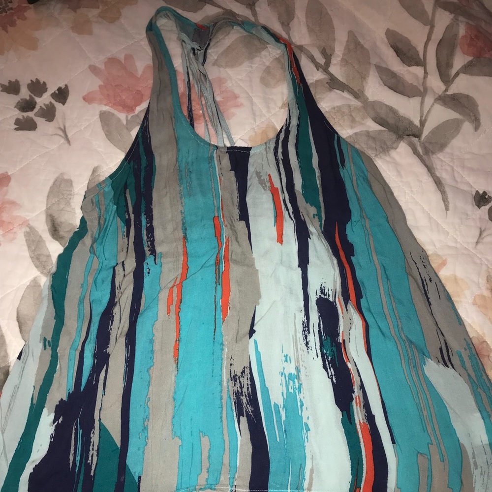 Multi-color tank top with cute design on back